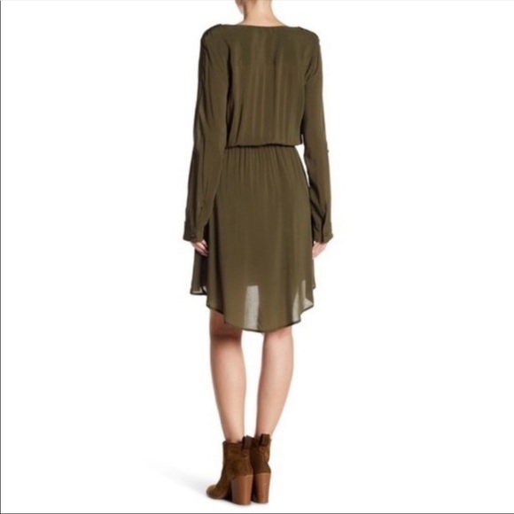 Splendid olive green faux wrap dress - Picture 2 of 9